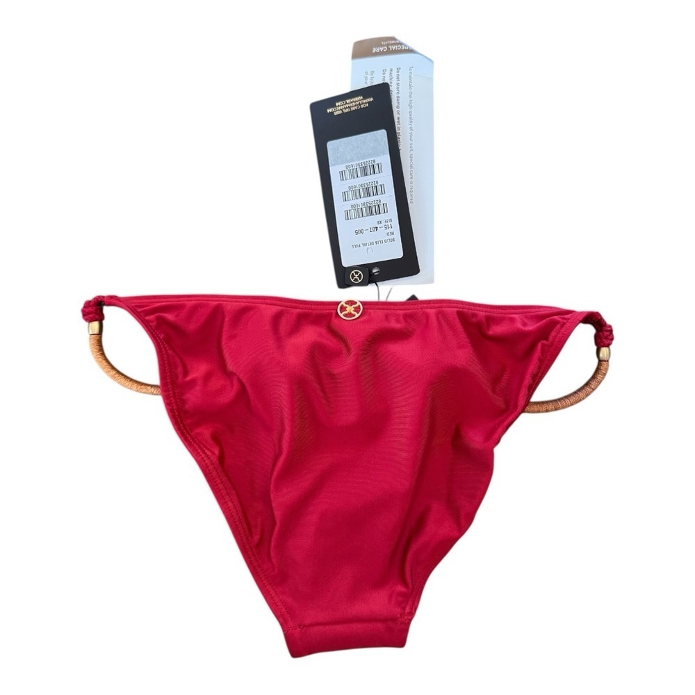Vix Red Bikini Bottom with Rope-Style Side Rings - Picture 4 of 6